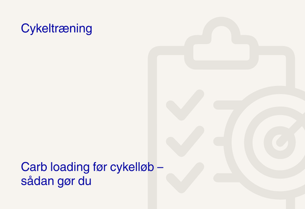 Carb loading før cykelløb – sådan gør du