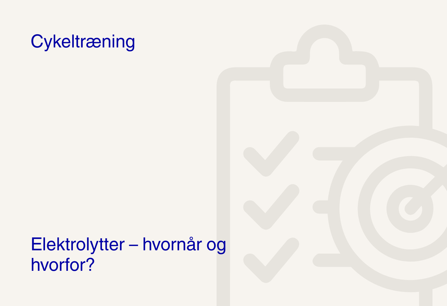 Elektrolytter – hvornår og hvorfor?