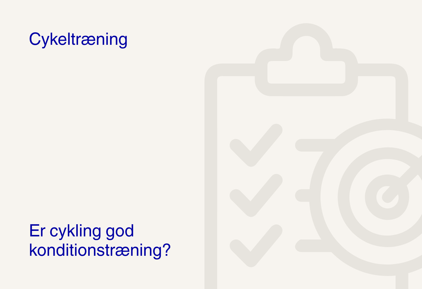 Er cykling god konditionstræning?