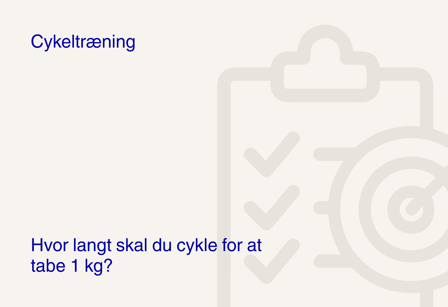 Hvor langt skal du cykle for at tabe 1 kg?