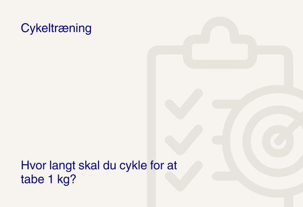 Hvor langt skal du cykle for at tabe 1 kg?