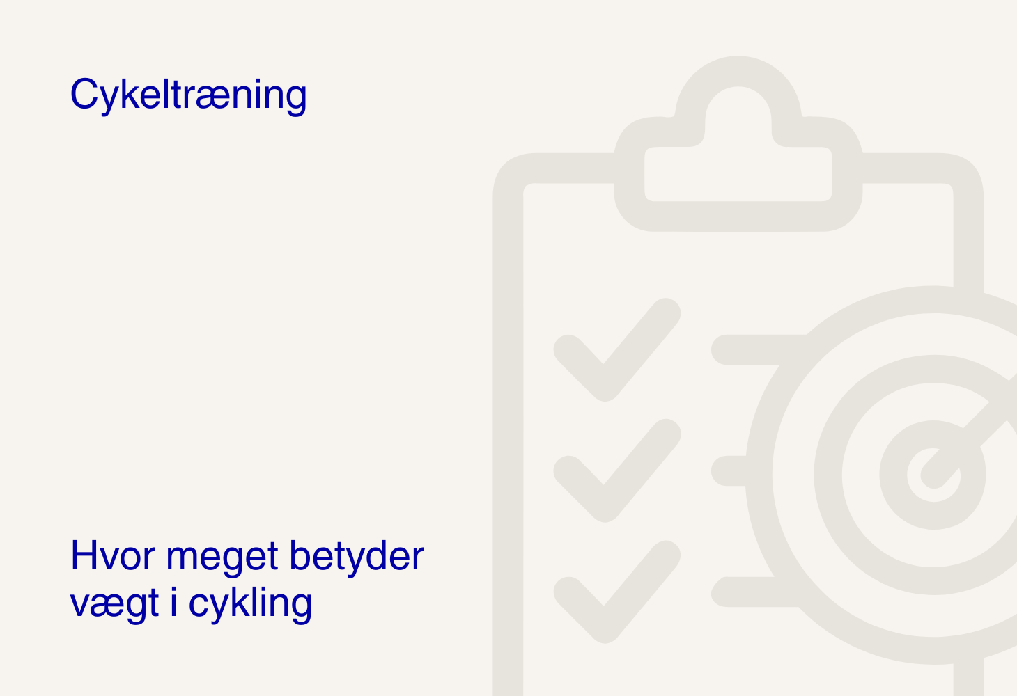 Hvor meget betyder vægt i cykling
