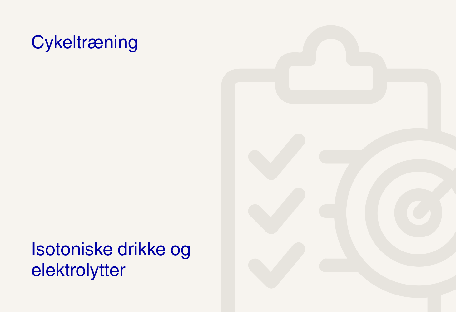 Isotoniske drikke og elektrolytter