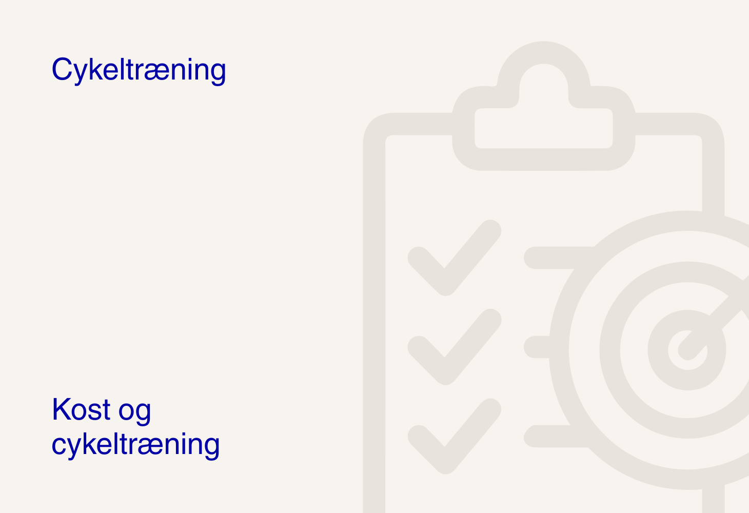 Kost og cykeltræning