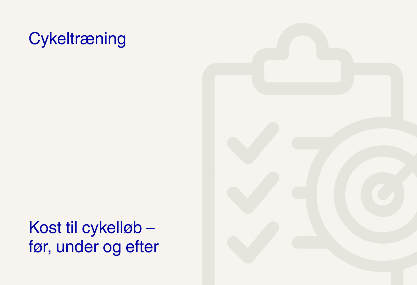 Kost til cykelløb – før, under og efter