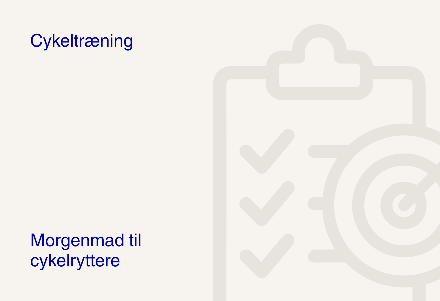 Morgenmad til cykelryttere