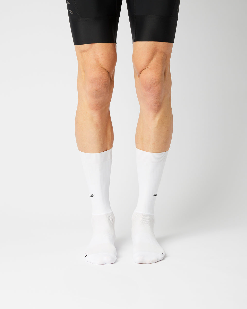 Aero Horizontal Logo Cykelstrømper - Fingerscrossed - Hvid