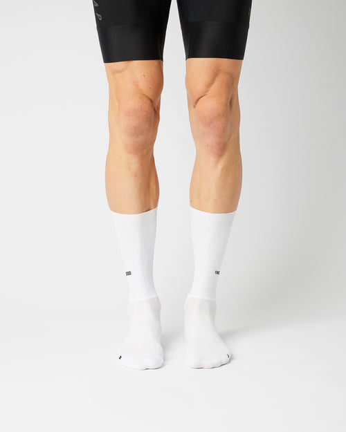 Aero Horizontal Logo Cykelstrømper - Fingerscrossed - Hvid