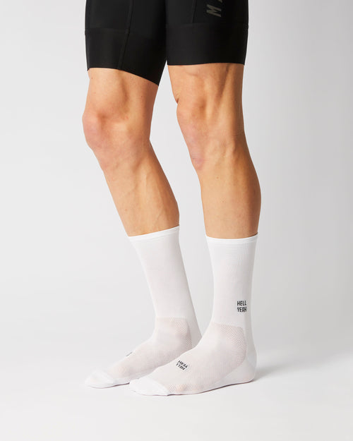 Classic Iconic Hell Yeah Cykelstrømper - Fingerscrossed - Hvid