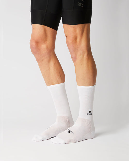 Classic Iconic I Love Cycling Cykelstrømper - Fingerscrossed - Hvid