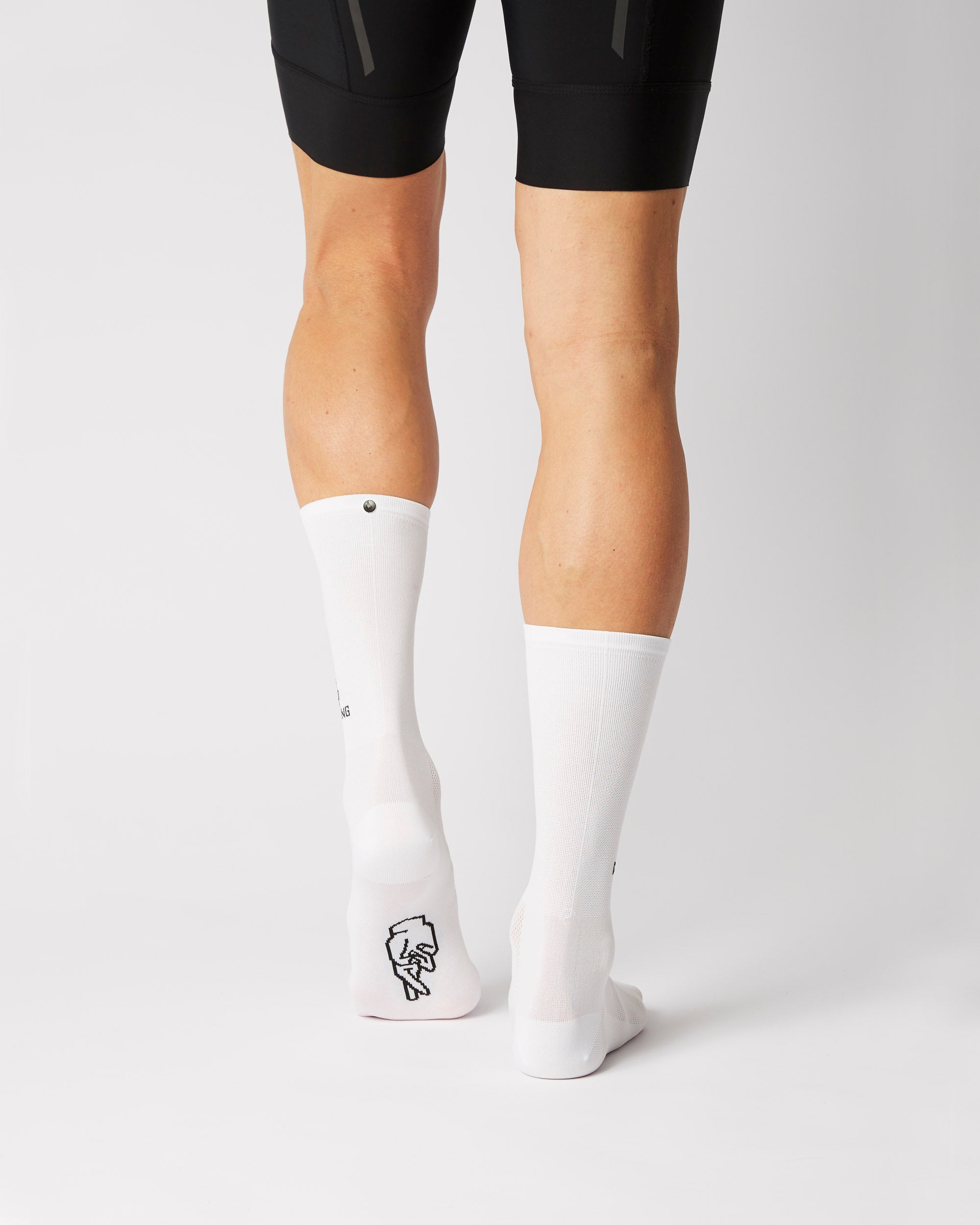 Classic Iconic I Love Cycling Cykelstrømper - Fingerscrossed - Hvid
