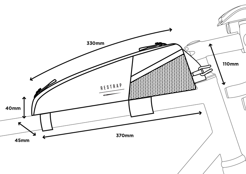 Race Top Tube Taske - Restrap - 1.5L Sort