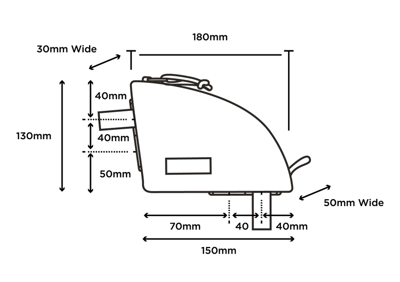 Rear Steltaske - Restrap - 0.8L Sort