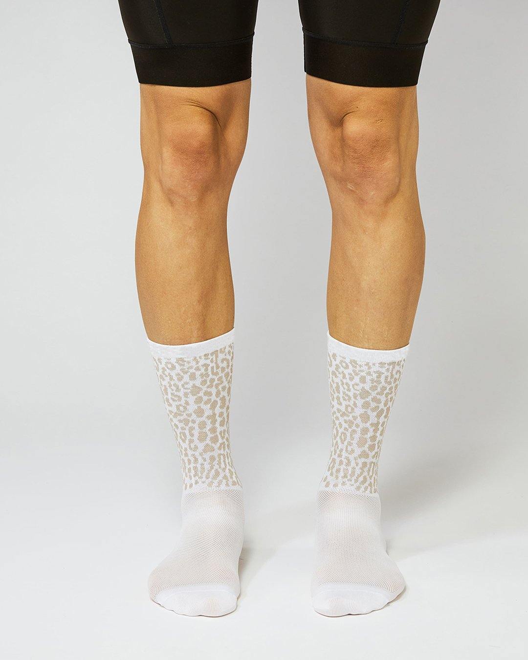 Giraffe Print Cykelstrømper - Fingerscrossed - Hvid / Sand | Fingerscrossed | gioventu.cc