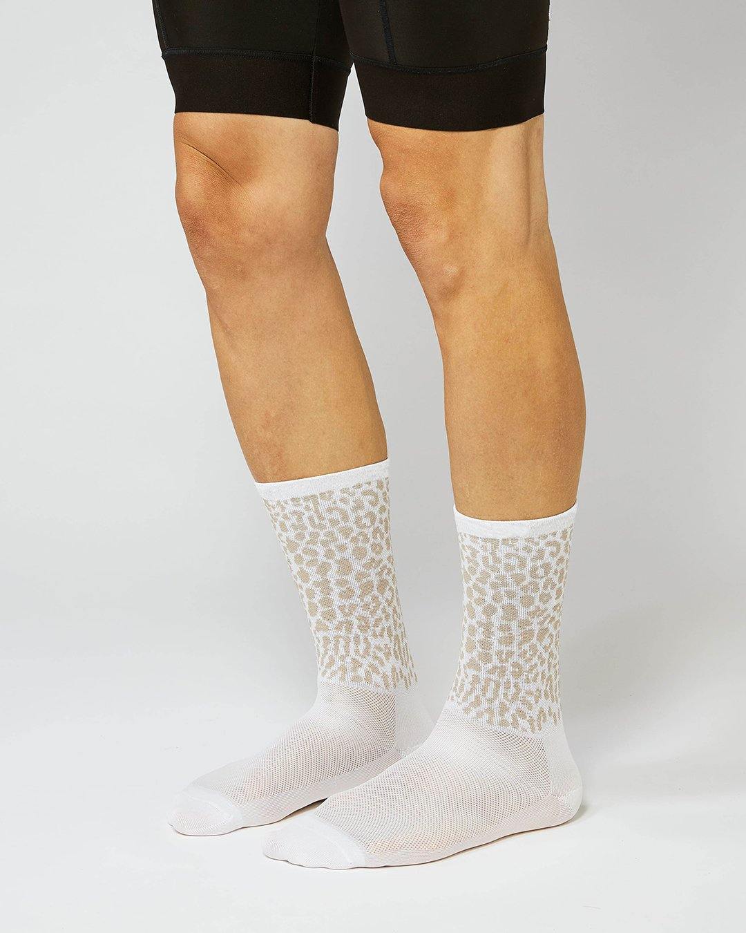 Giraffe Print Cykelstrømper - Fingerscrossed - Hvid / Sand | Fingerscrossed | gioventu.cc