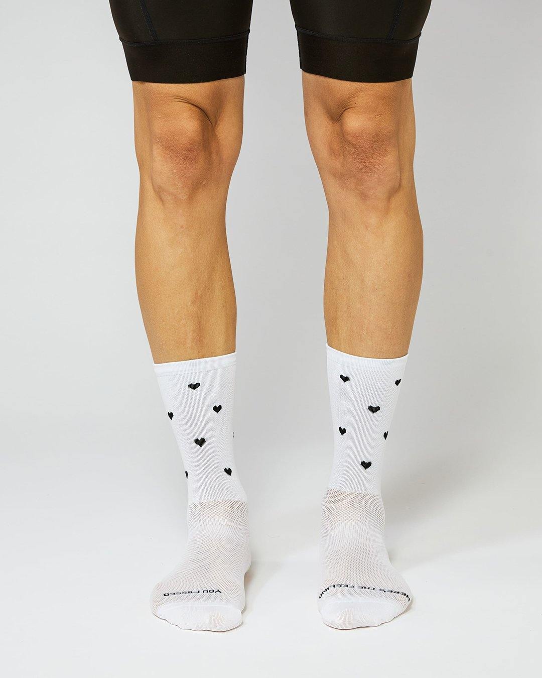 Hearts Print Cykelstrømper - Fingerscrossed - Hvid | Fingerscrossed | gioventu.cc