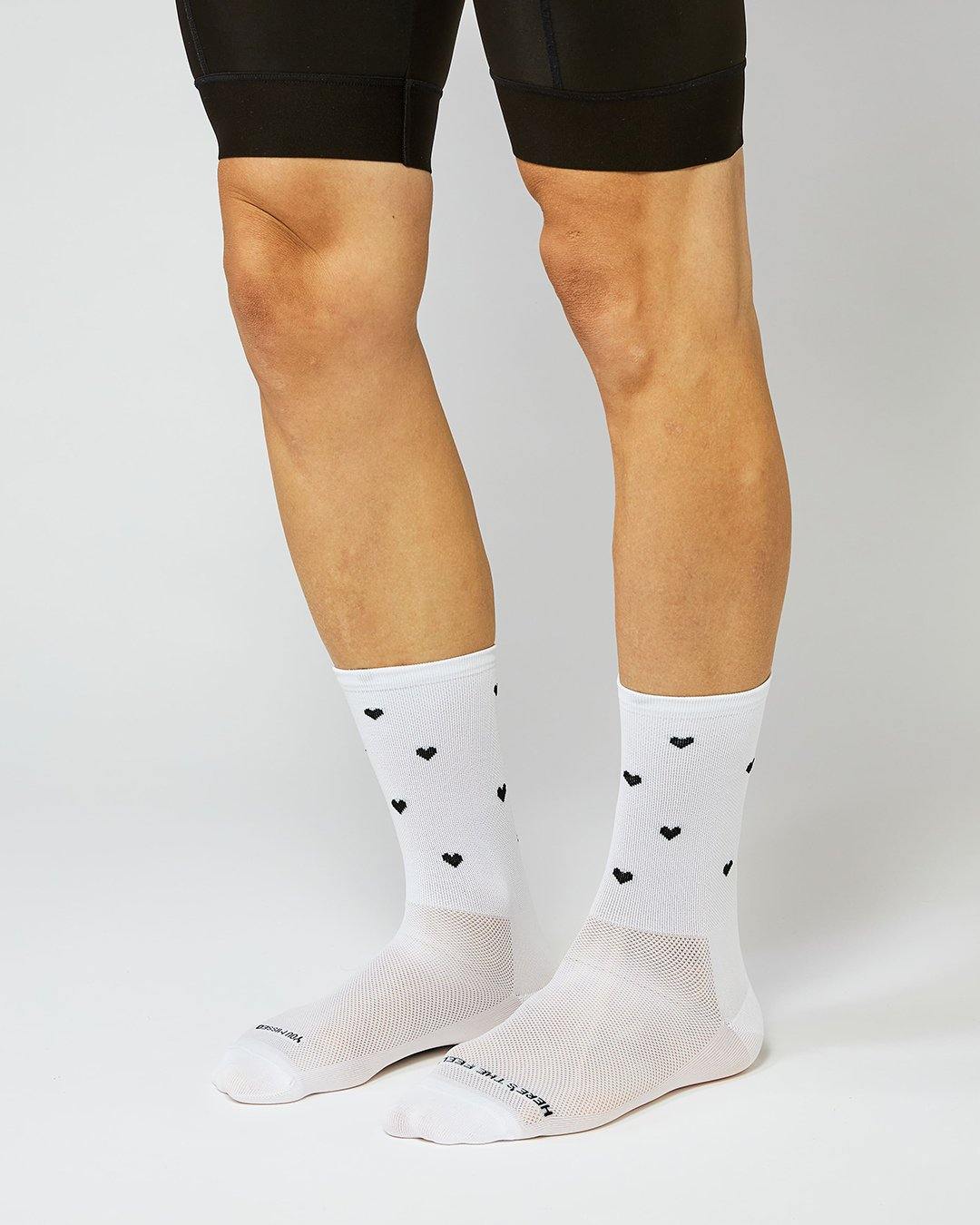 Hearts Print Cykelstrømper - Fingerscrossed - Hvid | Fingerscrossed | gioventu.cc