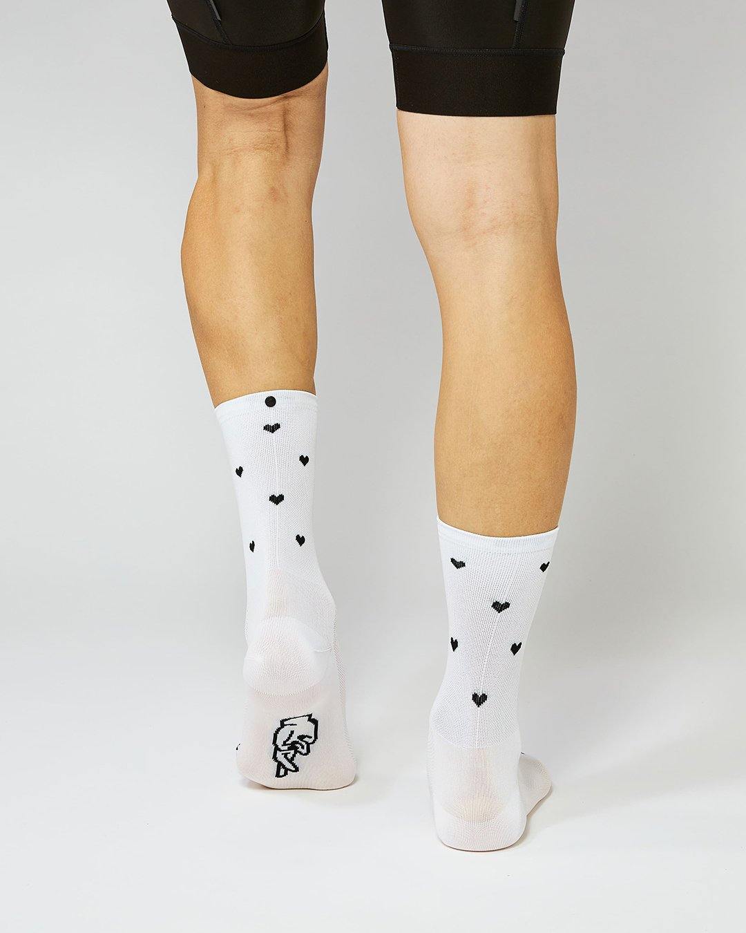 Hearts Print Cykelstrømper - Fingerscrossed - Hvid | Fingerscrossed | gioventu.cc