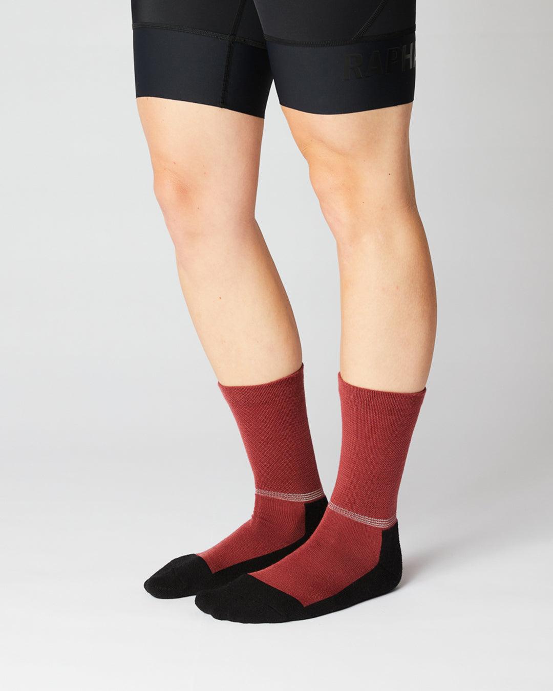 Merino Cykelstrømper - Fingerscrossed - Burgundy | Fingerscrossed | gioventu.cc