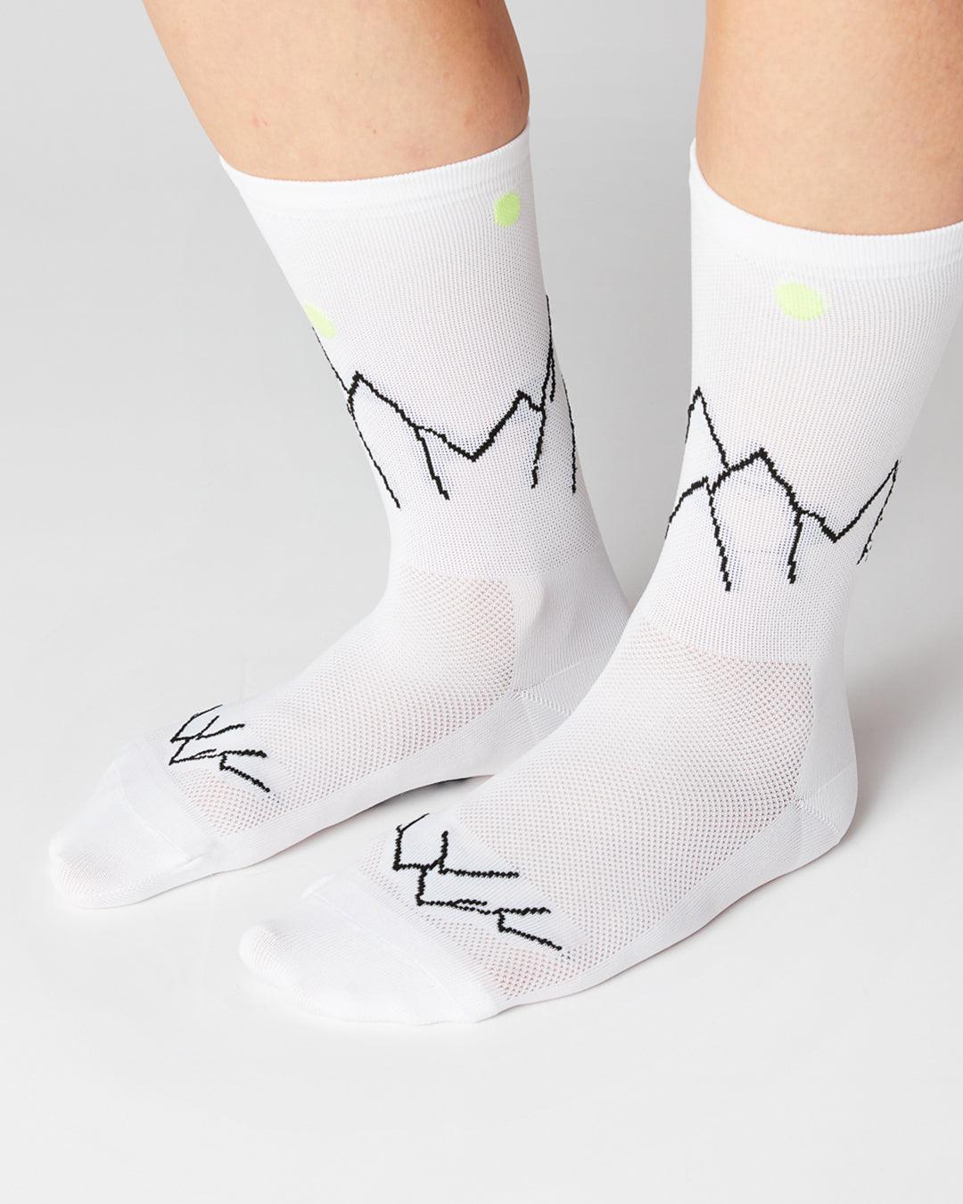Mountain Cykelstrømper - Fingerscrossed - Hvid / Neon | Fingerscrossed | gioventu.cc