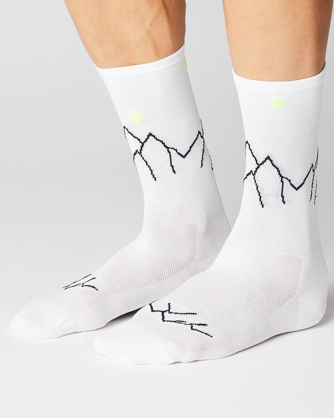 Mountain Cykelstrømper - Fingerscrossed - Hvid / Neon | Fingerscrossed | gioventu.cc