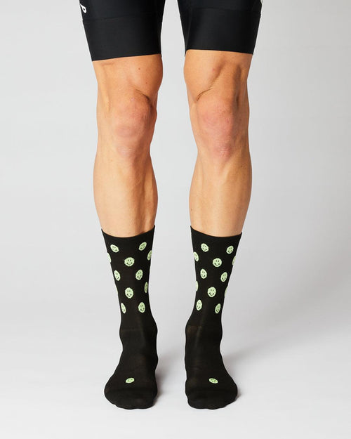 Smiley Cykelstrømper - Fingerscrossed - Sort / Neon | Fingerscrossed | gioventu.cc