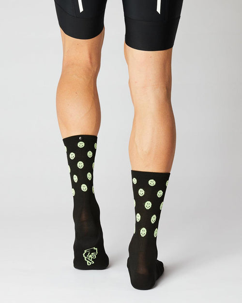 Smiley Cykelstrømper - Fingerscrossed - Sort / Neon | Fingerscrossed | gioventu.cc
