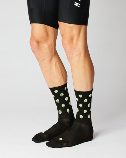 Smiley Cykelstrømper - Fingerscrossed - Sort / Neon | Fingerscrossed | gioventu.cc