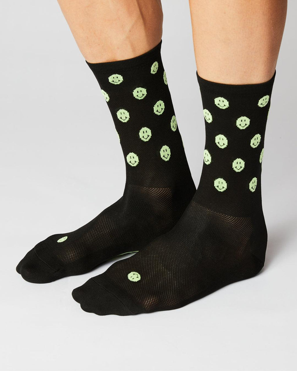 Smiley Cykelstrømper - Fingerscrossed - Sort / Neon | Fingerscrossed | gioventu.cc