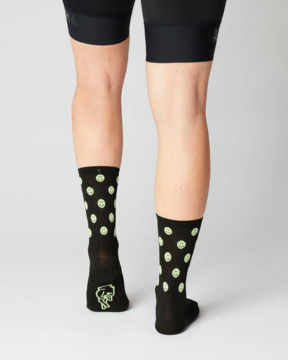 Smiley Cykelstrømper - Fingerscrossed - Sort / Neon | Fingerscrossed | gioventu.cc