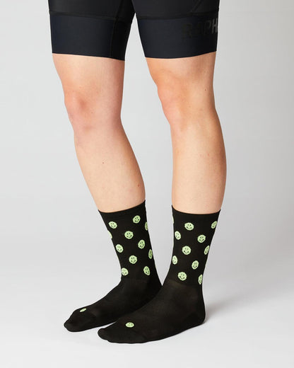 Smiley Cykelstrømper - Fingerscrossed - Sort / Neon | Fingerscrossed | gioventu.cc