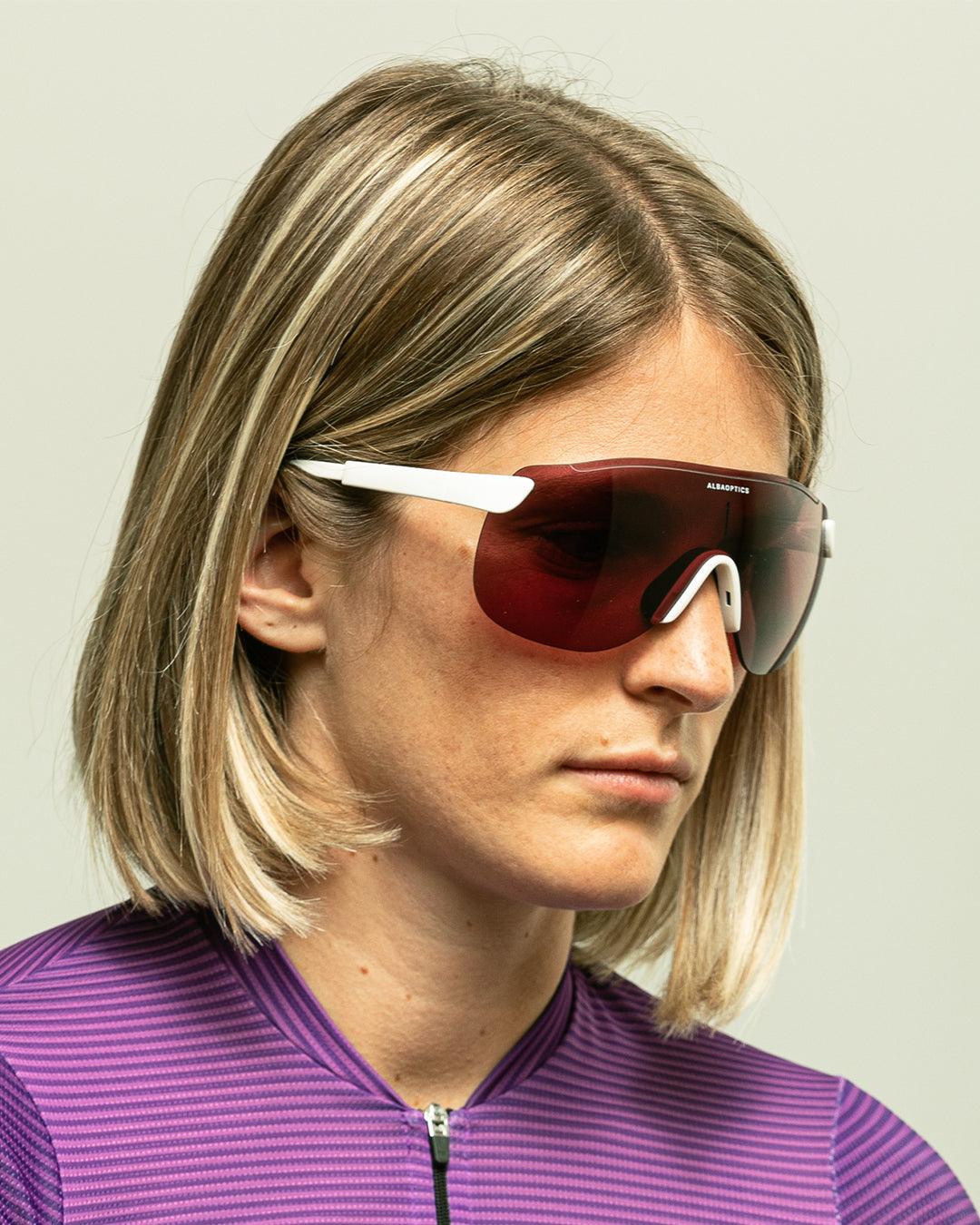 Stratos VZUM Cykelbriller - Alba Optics - Hvid / Pou – GIOVENTU
