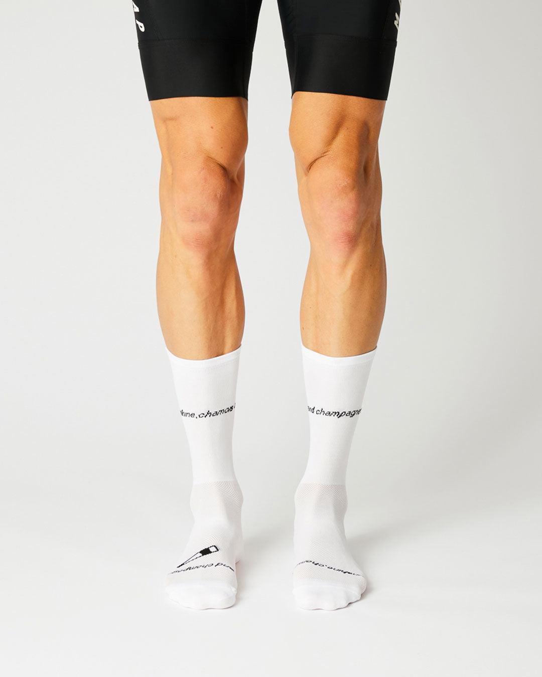 Sunshine, Chamois & Champagne Cykelstrømper - Fingerscrossed - Hvid | Fingerscrossed | gioventu.cc