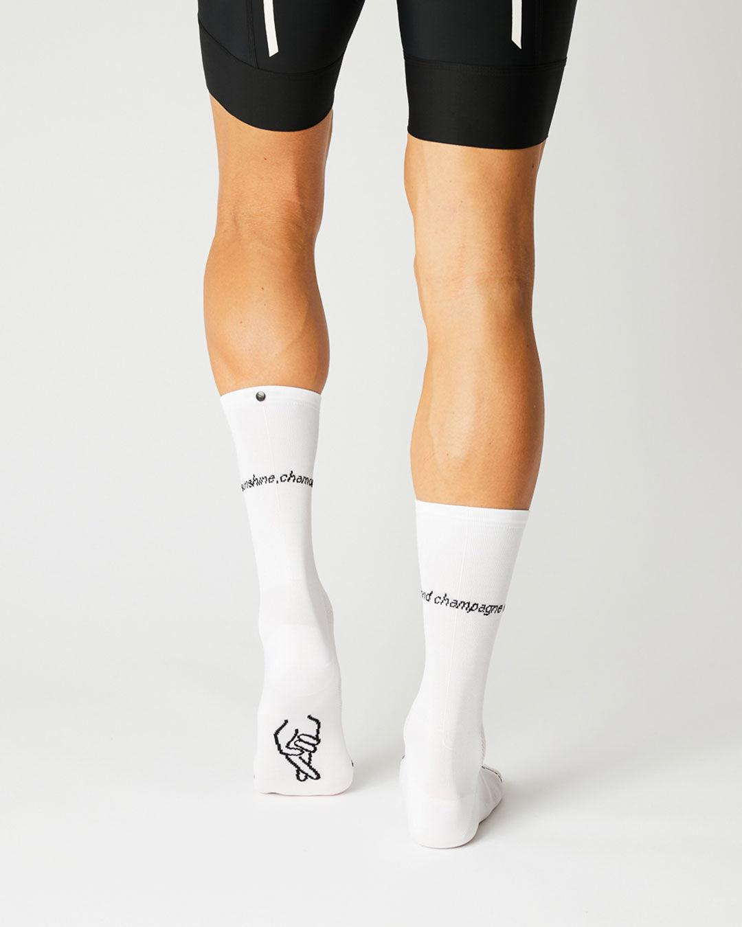 Sunshine, Chamois & Champagne Cykelstrømper - Fingerscrossed - Hvid | Fingerscrossed | gioventu.cc